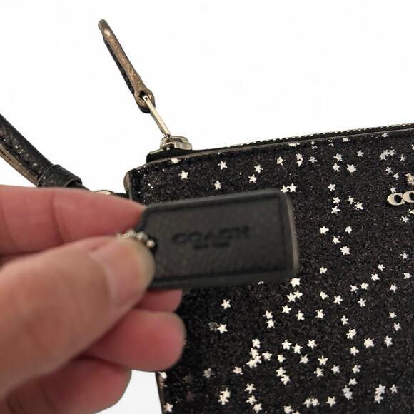 Coach Glitter Wristlet Wallet Black Starry Sparkle Collection NWT with Box - Picture 4 of 5